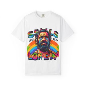 Vibrant Unisex T-Shirt - ‘Seals Very Lonely’ Graphic Tee, Colorful Casual Wear