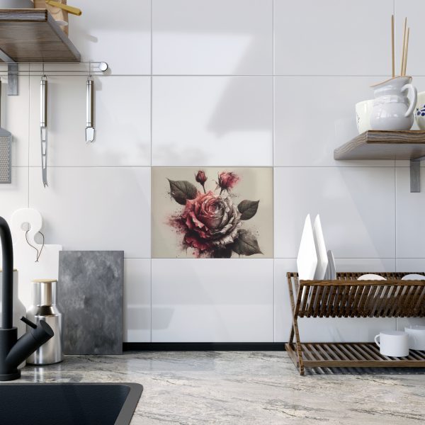 Elegant Floral Ceramic Photo Tile, Rose Art Decor, Custom Home Gift, Wall Art - Image 4
