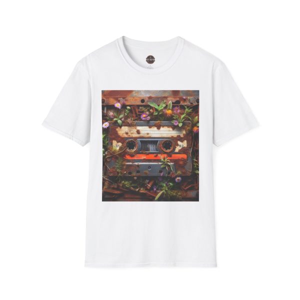 Retro Boombox T-Shirt, Vintage Music Tee, Floral Graphic Shirt, Gift for Music Lovers
