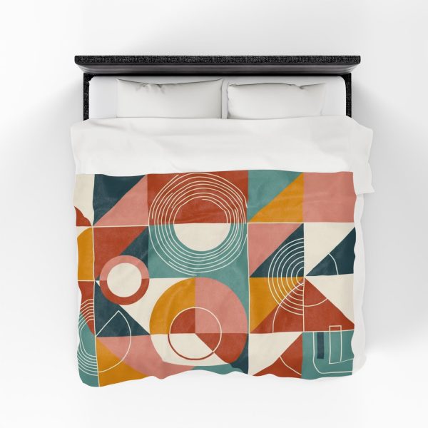 Cozy Geometric Velveteen Blanket, Modern Home Decor, Gift for Christmas, Warm Throw Blanket - Image 5