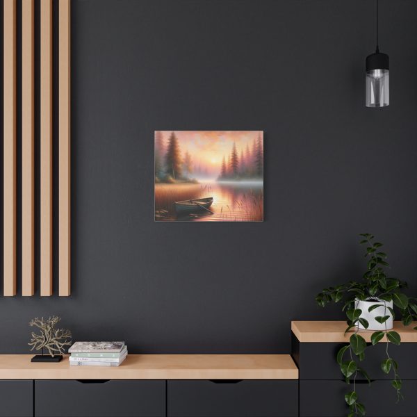 Serene Landscape Canvas Print, Boat Art for Home Decor, Tranquil Wall Art, Nature - Image 3