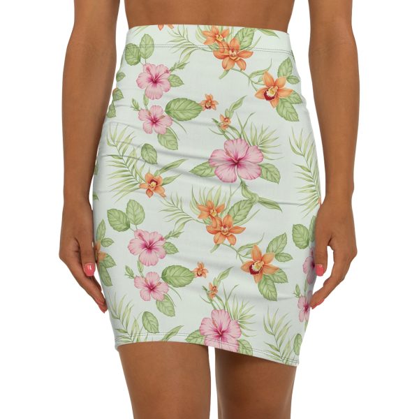 Tropical Floral Midi Skirt, Women’s Summer Pencil Skirt, Vacation Outfit, Beach Party Clothing - Image 5