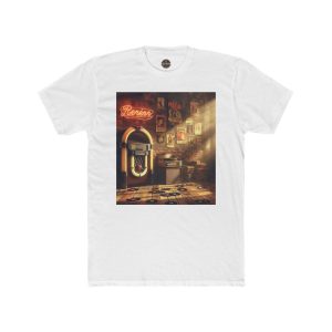 Retro Jukebox Unisex Cotton Crew Tee, Vintage Music Shirt, Music Lover Gift, Nostalgic