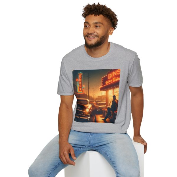 Vintage Diner Graphic Tee, Retro Softstyle T-Shirt, Unisex Casual Wear, Perfect for Road - Image 10