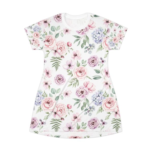 Floral T-Shirt Dress, Summer Dress, Casual Dress, Floral Print Dress, Bohemian Dress, Cute Outfit - Image 4