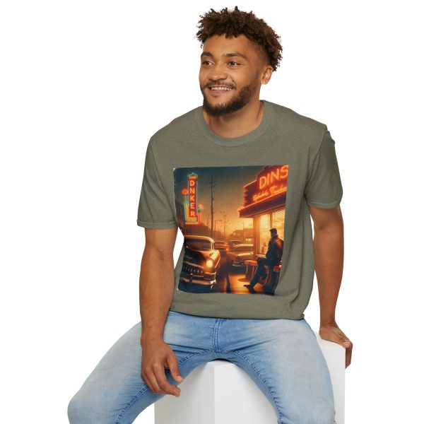 Vintage Diner Graphic Tee, Retro Softstyle T-Shirt, Unisex Casual Wear, Perfect for Road - Image 12