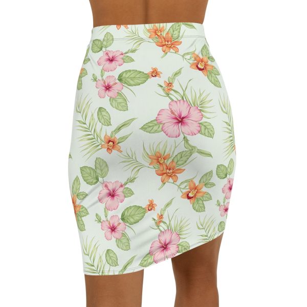 Tropical Floral Midi Skirt, Women’s Summer Pencil Skirt, Vacation Outfit, Beach Party Clothing - Image 4