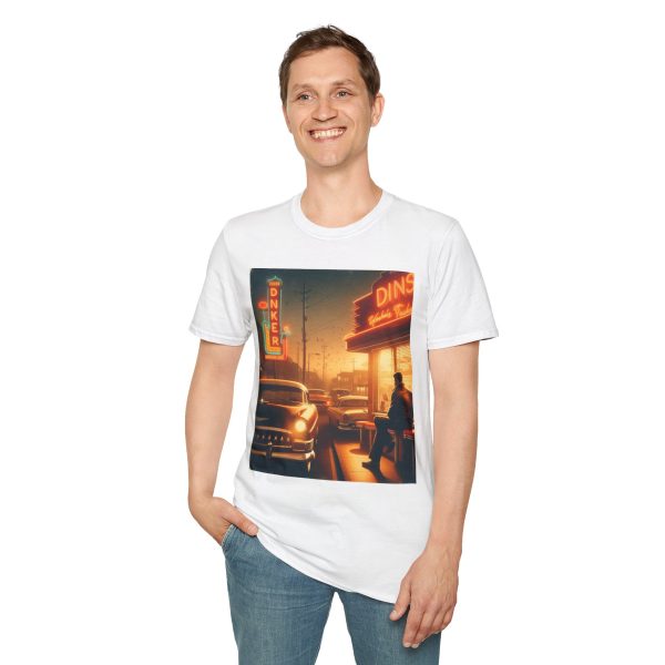 Vintage Diner Graphic Tee, Retro Softstyle T-Shirt, Unisex Casual Wear, Perfect for Road - Image 5