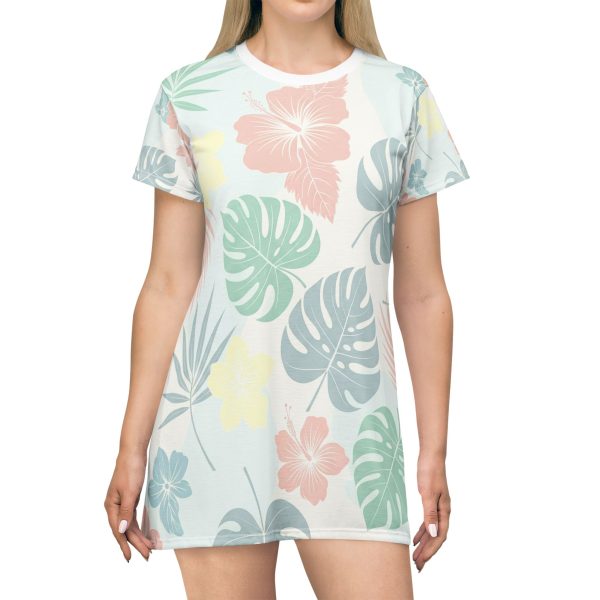 Tropical Floral T-Shirt Dress, Casual Summer Wear, Vacation Outfit, Best Gift for Her