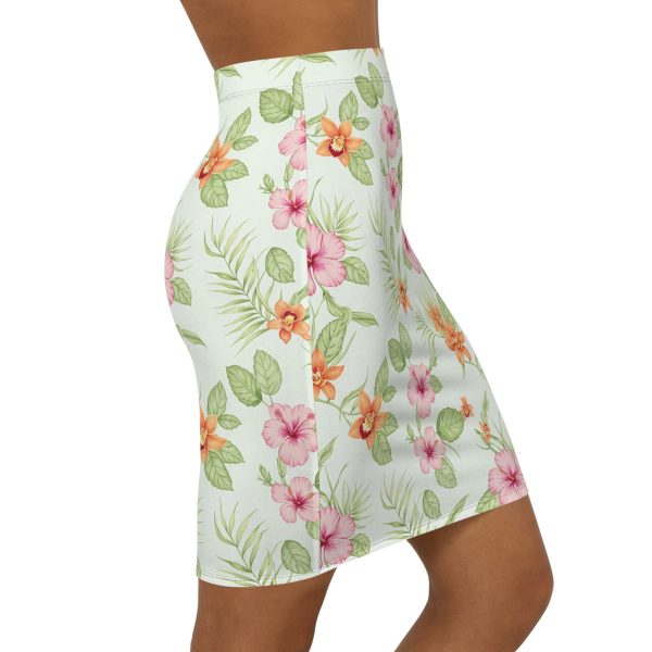 Tropical Floral Midi Skirt, Women’s Summer Pencil Skirt, Vacation Outfit, Beach Party Clothing - Image 2