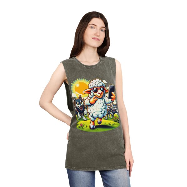 Playful Sheep Tank Top for Animal Lovers, Summer Graphic Tee, Cute Fashion, Gift for Pet Owners - Image 4