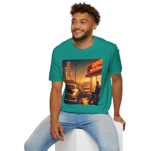 Vintage Diner Graphic Tee, Retro Softstyle T-Shirt, Unisex Casual Wear, Perfect for Road - Image 18
