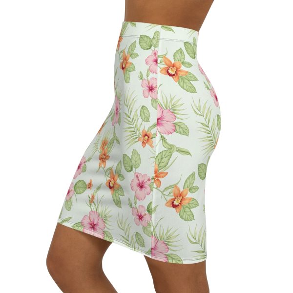 Tropical Floral Midi Skirt, Women’s Summer Pencil Skirt, Vacation Outfit, Beach Party Clothing - Image 3
