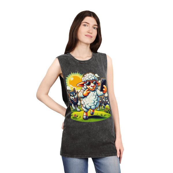 Playful Sheep Tank Top for Animal Lovers, Summer Graphic Tee, Cute Fashion, Gift for Pet Owners - Image 2