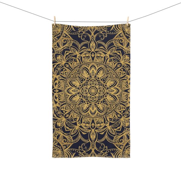 Elegant Gold Mandala Hand Towel | Bohemian Bath Decor, Spa Gift, Home Accessory - Image 2