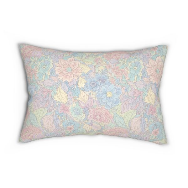 Pastel Floral Lumbar Pillow - Decorative Home Accent, Cozy Sofa Cushion, Gift for Flower Lovers - Image 4