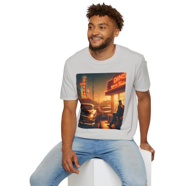 Vintage Diner Graphic Tee, Retro Softstyle T-Shirt, Unisex Casual Wear, Perfect for Road - Image 8