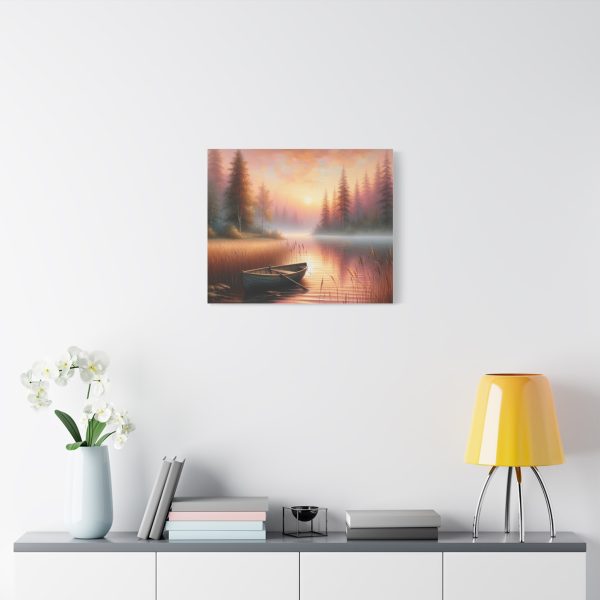 Serene Landscape Canvas Print, Boat Art for Home Decor, Tranquil Wall Art, Nature - Image 2