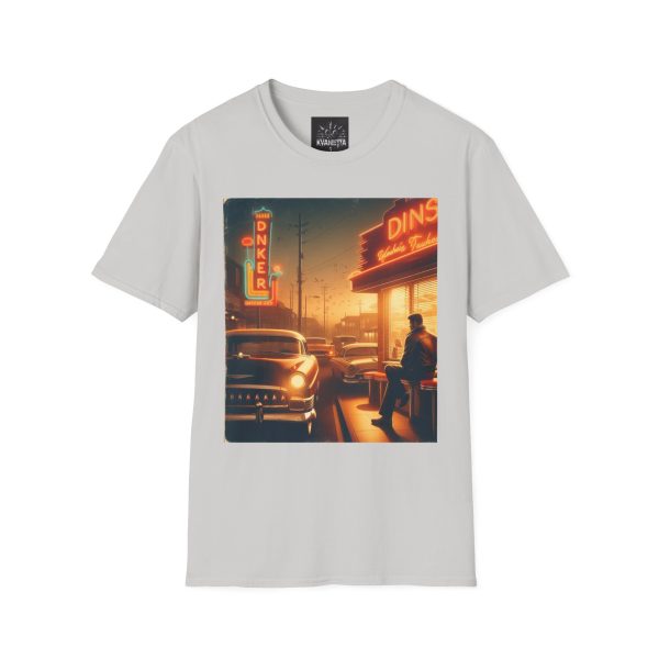 Vintage Diner Graphic Tee, Retro Softstyle T-Shirt, Unisex Casual Wear, Perfect for Road - Image 7
