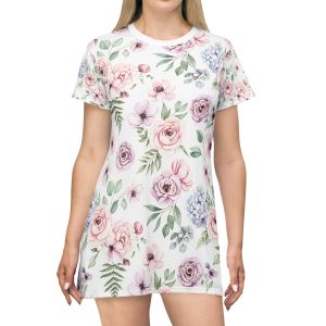 Floral T-Shirt Dress, Summer Dress, Casual Dress, Floral Print Dress, Bohemian Dress, Cute Outfit