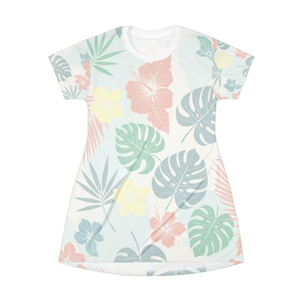Tropical Floral T-Shirt Dress, Casual Summer Wear, Vacation Outfit, Best Gift for Her - Image 3
