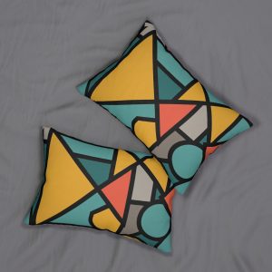 Geometric Lumbar Pillow - Modern Decor for Living Room, Accent Pillow, Cozy Home