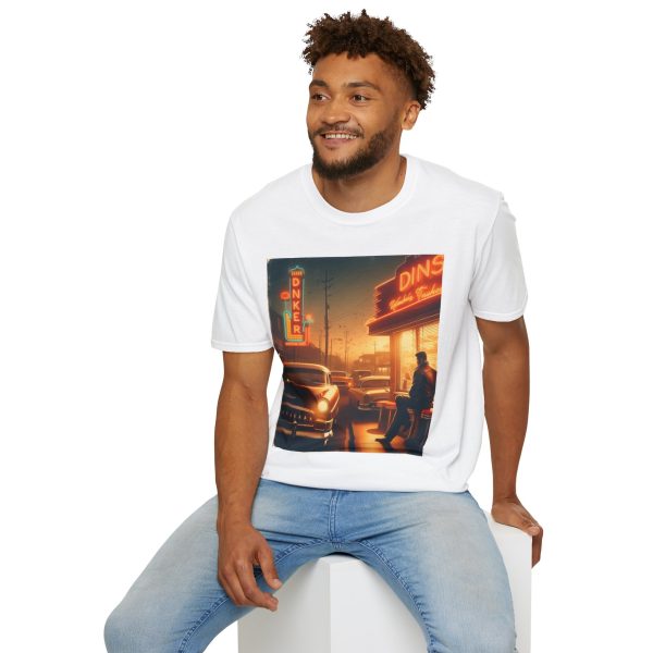 Vintage Diner Graphic Tee, Retro Softstyle T-Shirt, Unisex Casual Wear, Perfect for Road - Image 6