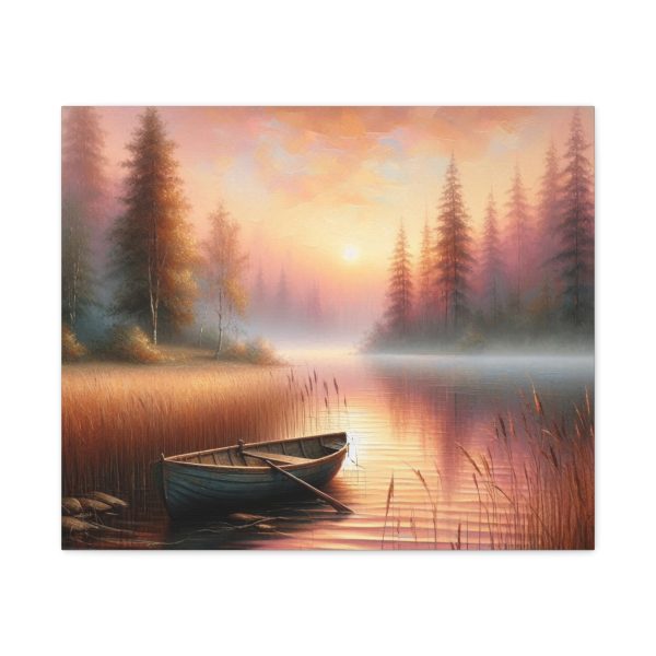 Serene Landscape Canvas Print, Boat Art for Home Decor, Tranquil Wall Art, Nature - Image 4