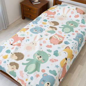 Cozy Animal Print Blanket, Soft Plush Throw for Baby Nursery, Cute Gift for Kids, Baby Shower