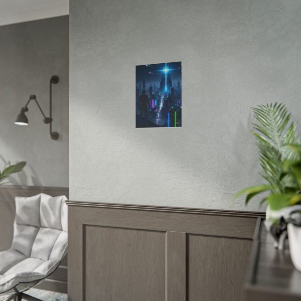 Futuristic Cityscape Rolled Poster, Sci-Fi Wall Art, Digital Artwork, Home Decor, Gift for Nerds - Image 3