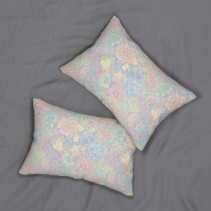 Pastel Floral Lumbar Pillow - Decorative Home Accent, Cozy Sofa Cushion, Gift for Flower Lovers