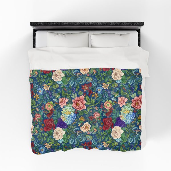 Floral Velveteen Blanket, Cozy Home Decor, Warmth Gift, Living Room Comfort, Bedroom Aesthetic - Image 6