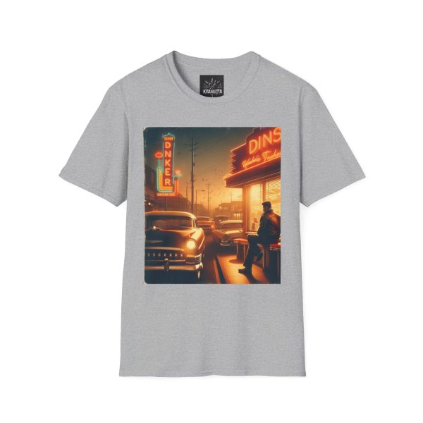 Vintage Diner Graphic Tee, Retro Softstyle T-Shirt, Unisex Casual Wear, Perfect for Road - Image 9